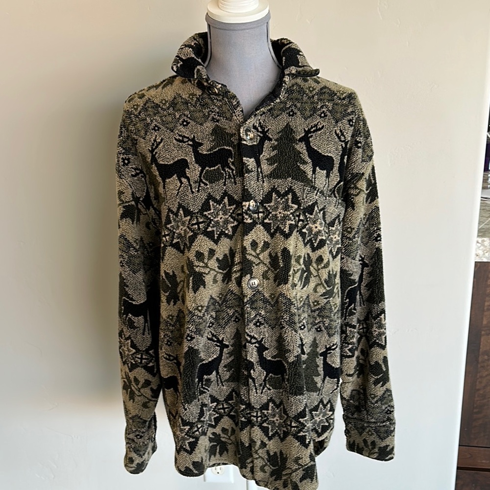 SALE !!! True Grit Green and Black Lightweight Shirt Jacket